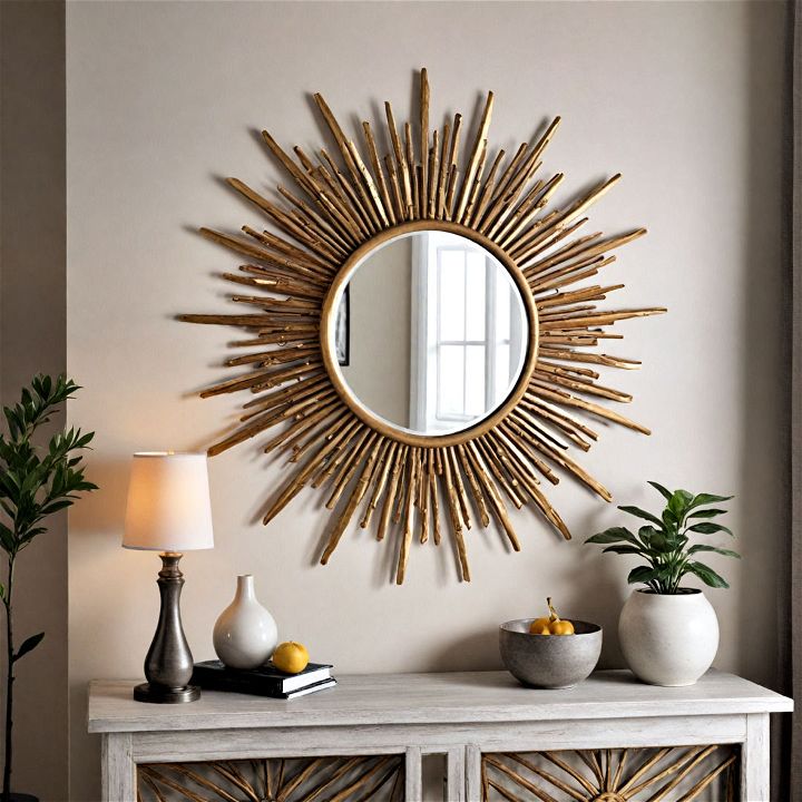 hallway sunburst mirror