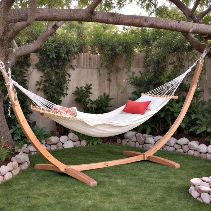 hammock haven in backyard patio