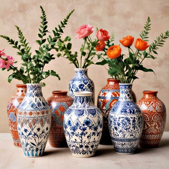 hand painted ceramic vases