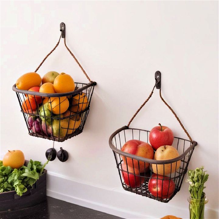 hanging baskets to store fruits and vegetables