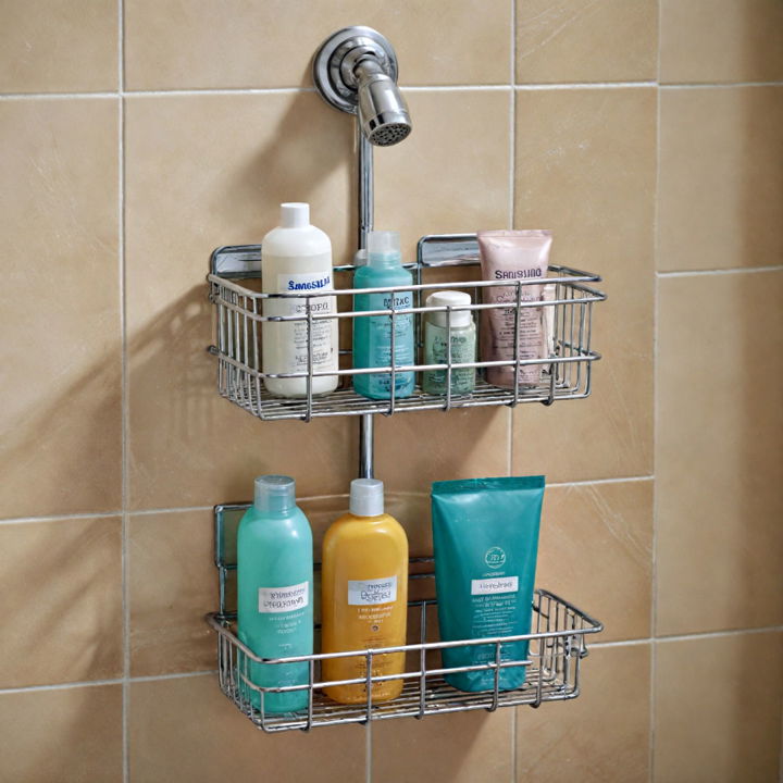 hanging shower basket for bathroom storage