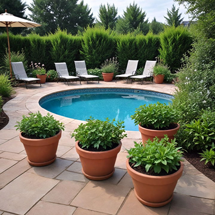 herb garden for pool decor