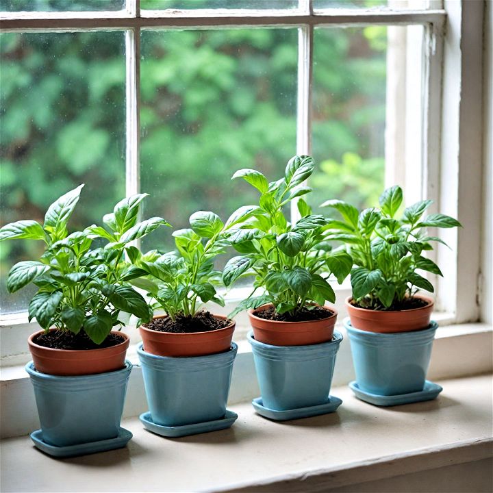 herb garden window sill idea