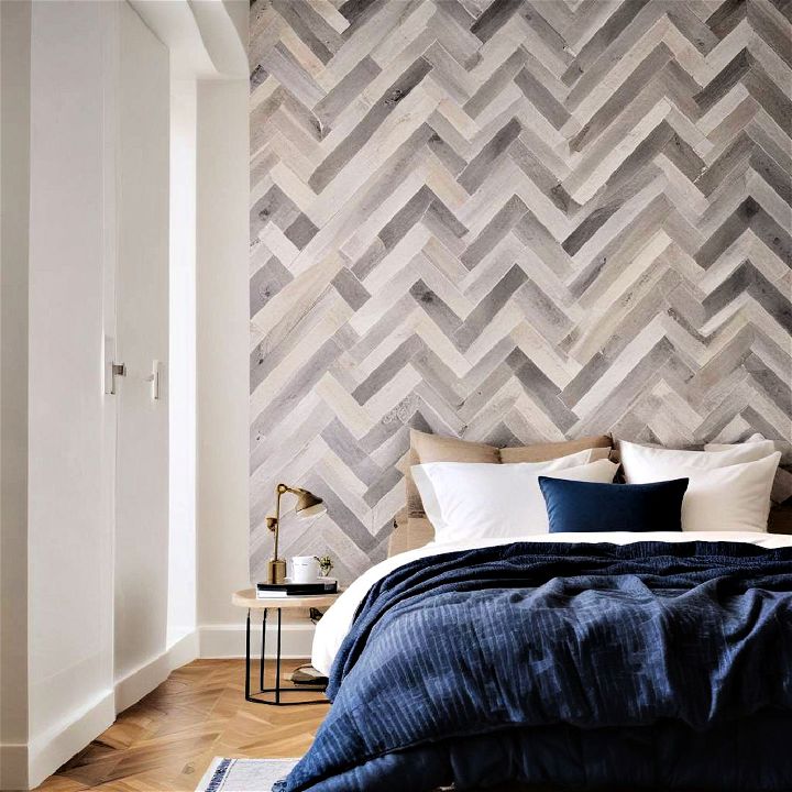 herringbone pattern bedroom