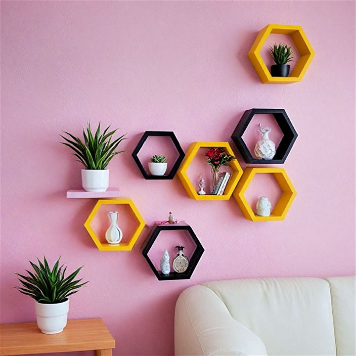 hexagon shelves for decorative items