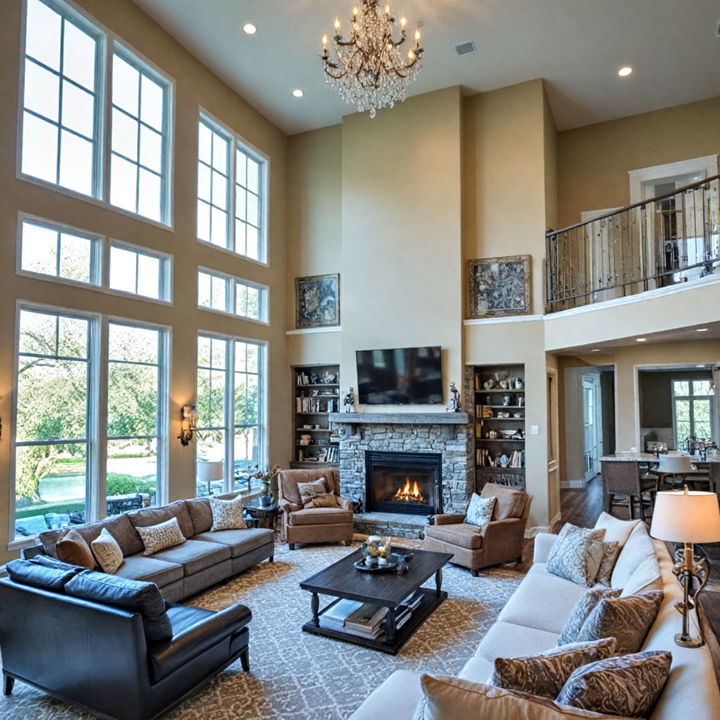 high ceiling for large living room