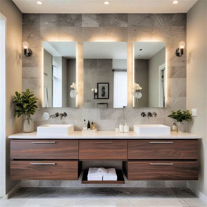 high tech touches floating vanity for bathroom