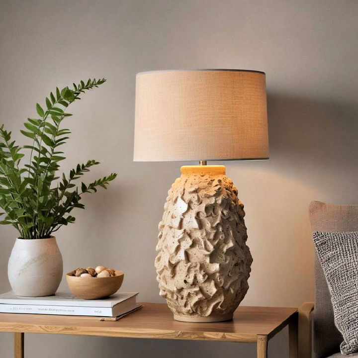 illuminate living space with stoneware lamp
