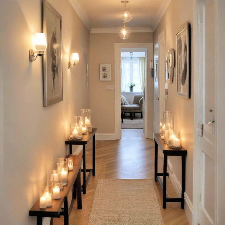 illuminating hallway touch decorating with candles