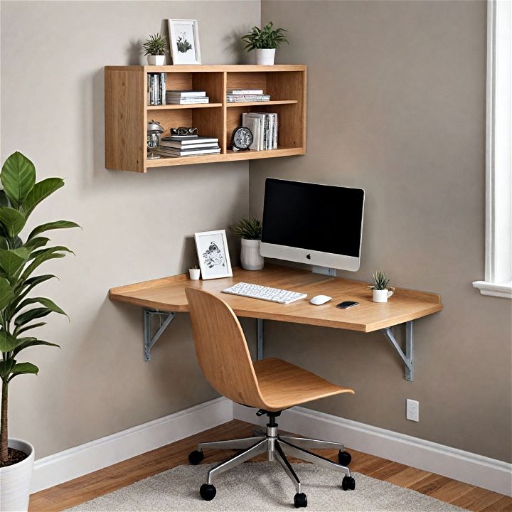 wall mounted wooden desk