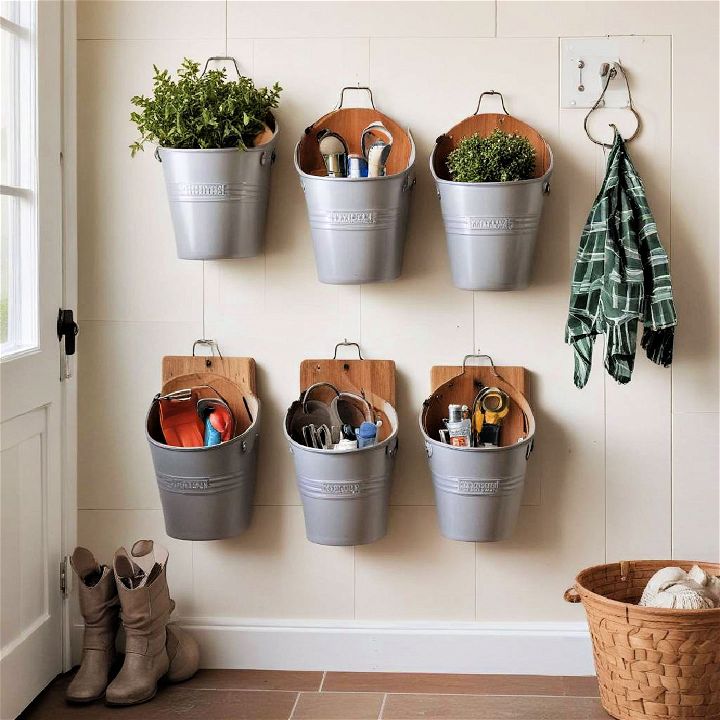 unique wall mounted buckets design