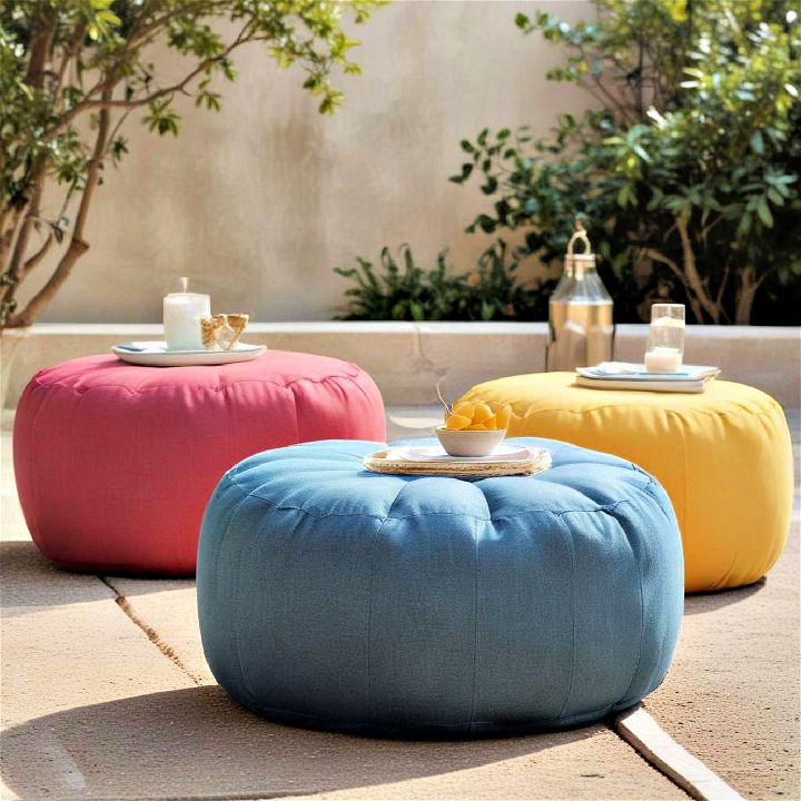 versatile outdoor poufs seating option