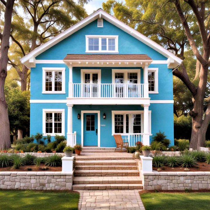 tropical turquoise blue for a vibrant exterior