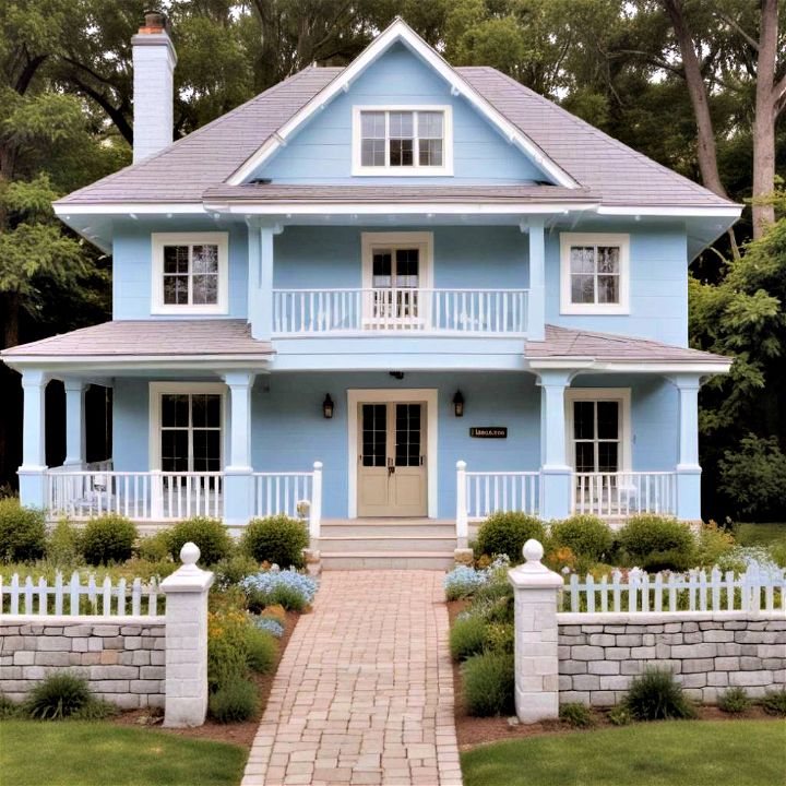 gentle and soft baby blue house