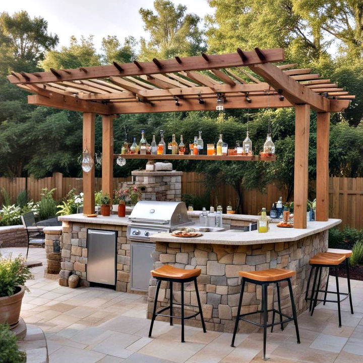 outdoor kitchen and bar