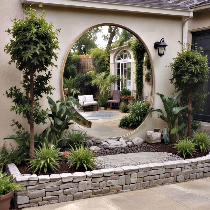 small front yard reflective mirror decor