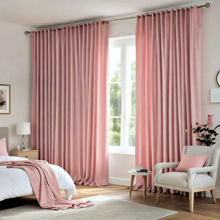 elegant pink curtains for window