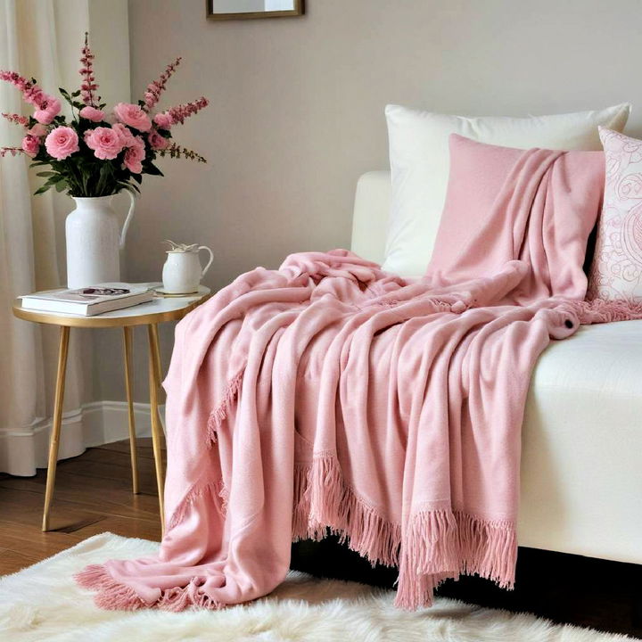 cozy comfortable pink throws