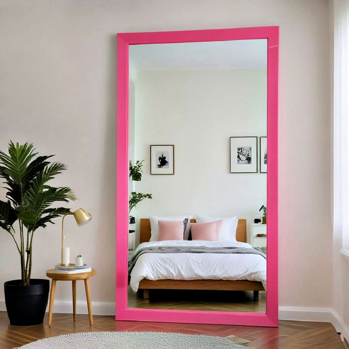 full length pink bordered mirror