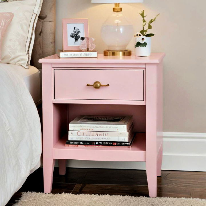 modern pink nightstand