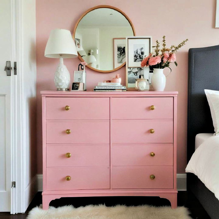 functional and fashionable pink dresser