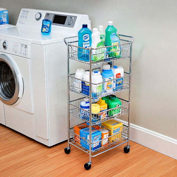 rolling cart for multi room laundry areas