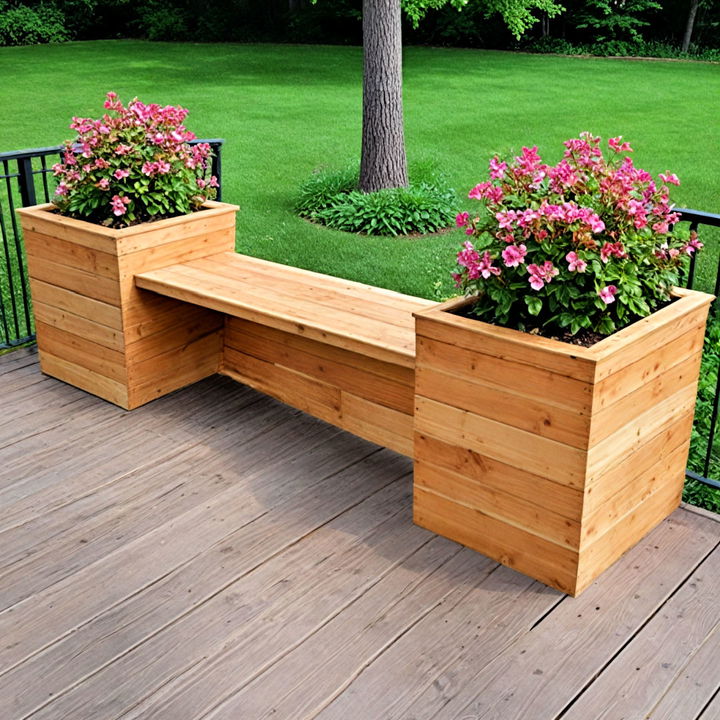 built in planter bench for an inviting deck