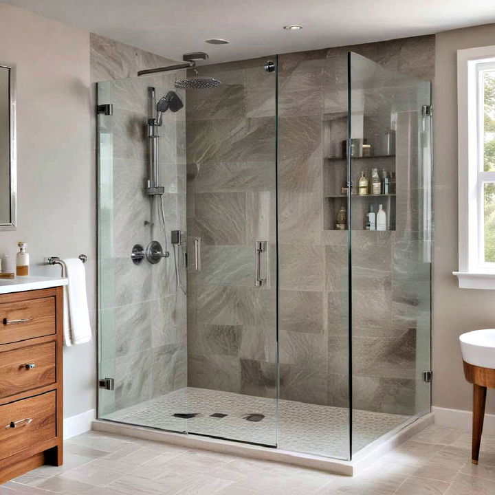 frameless glass corner shower