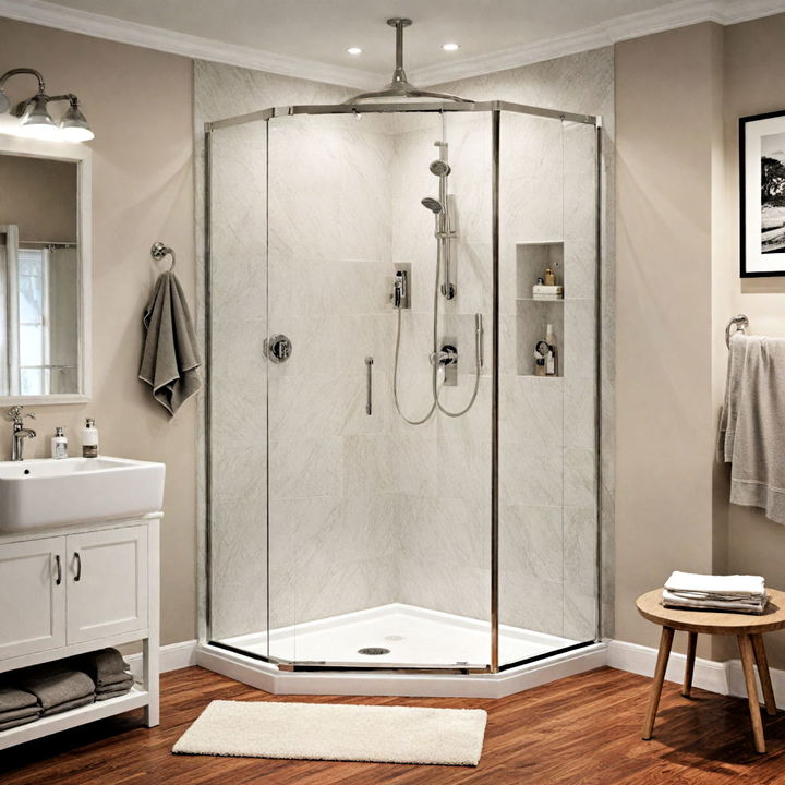 stylish neo angle corner shower