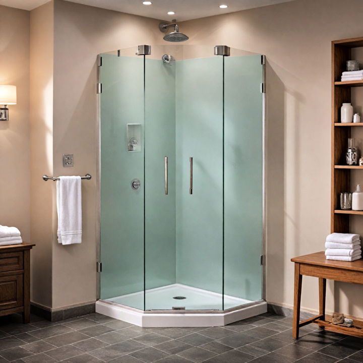 frosted glass corner shower for any bathroom