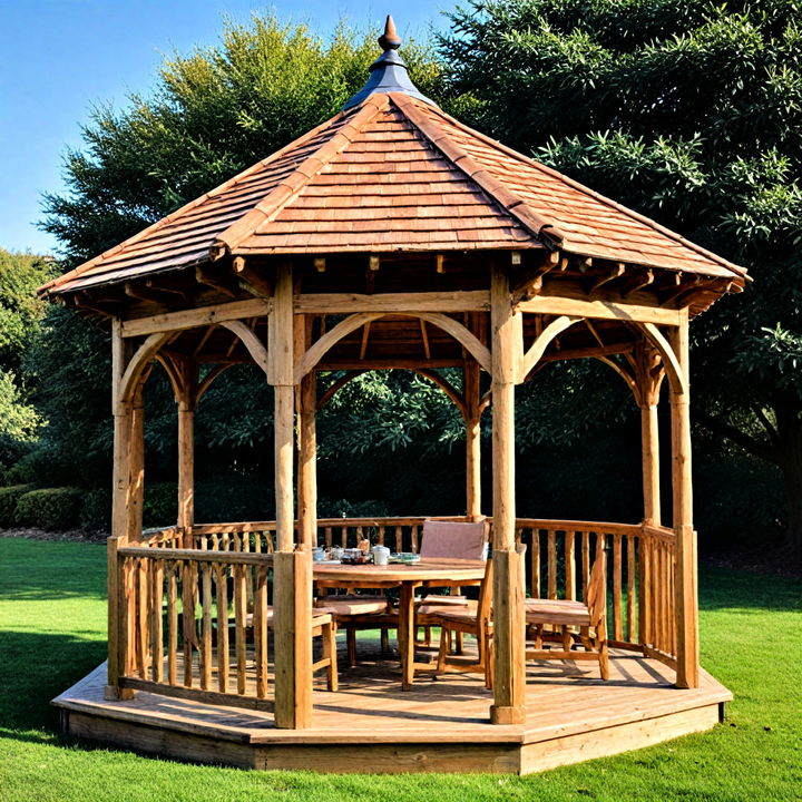 charming and traditional wooden gazebo