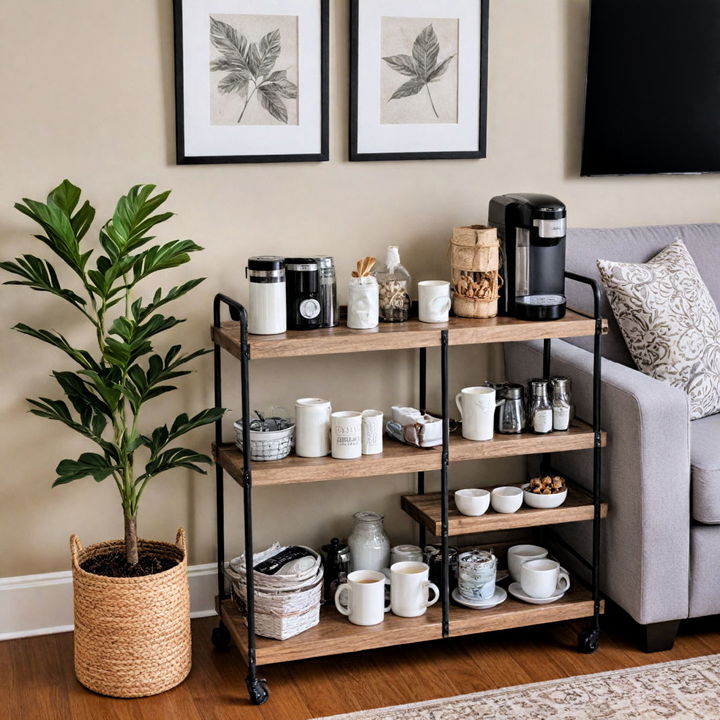 attractive and convenient coffee station cart