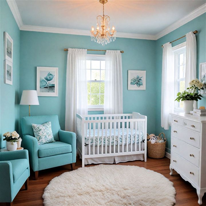 refreshing and tranquil turquoise nursery