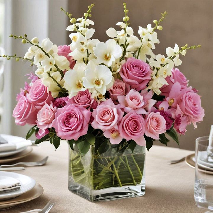 elegant floral arrangement birthday centerpiece