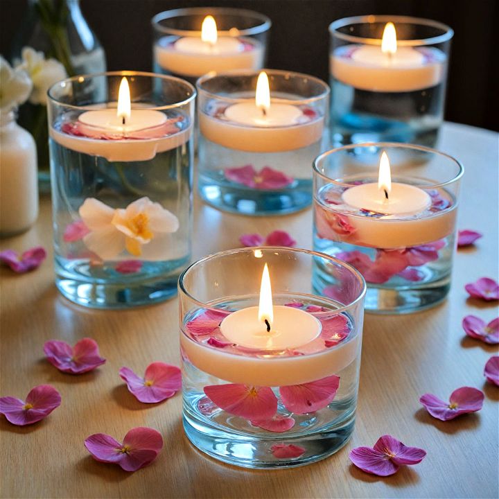 floating candles for birthday centerpiece