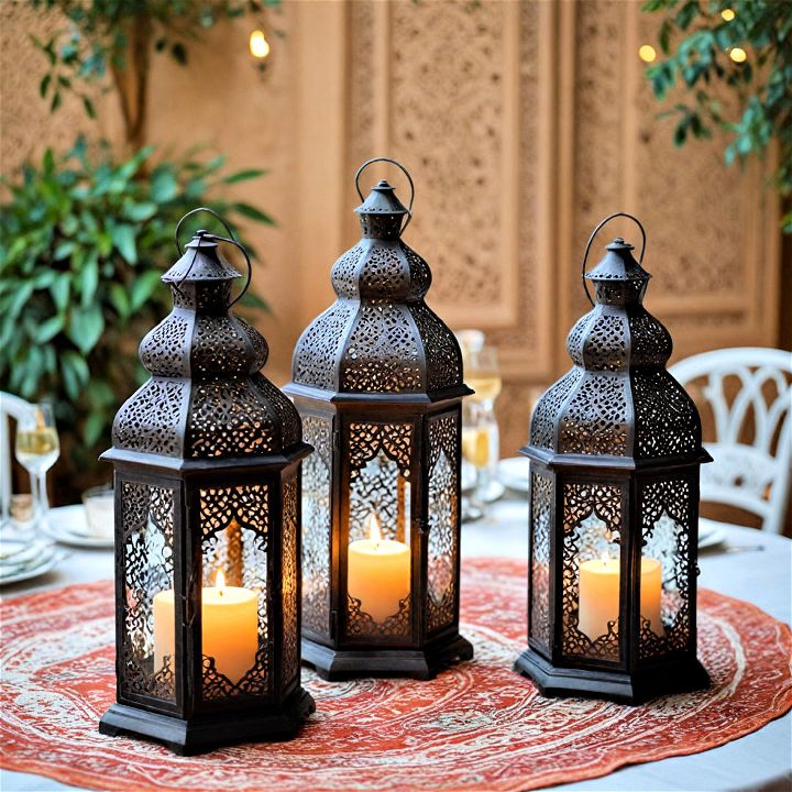 moroccan inspired lanterns for setting