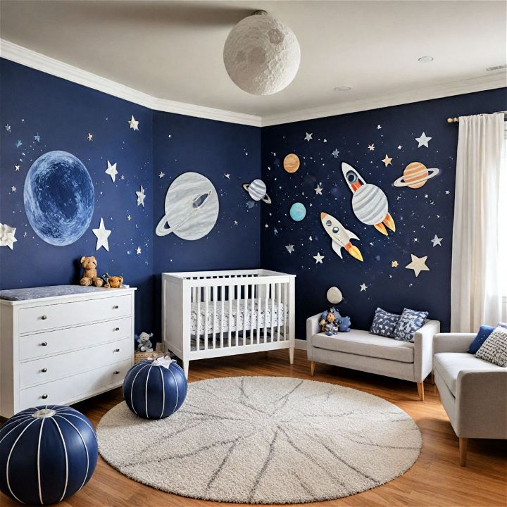 dynamic space themed nursery decor
