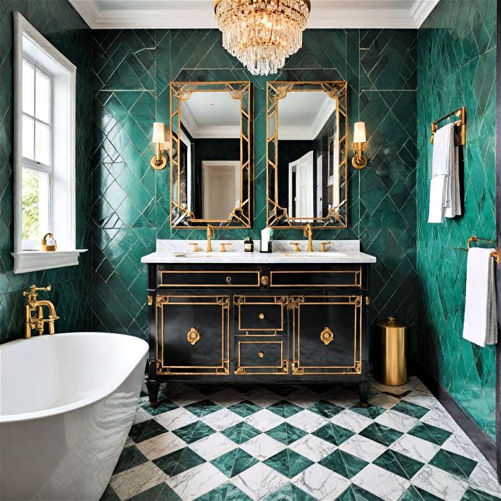 art deco glamour with geometric patterns