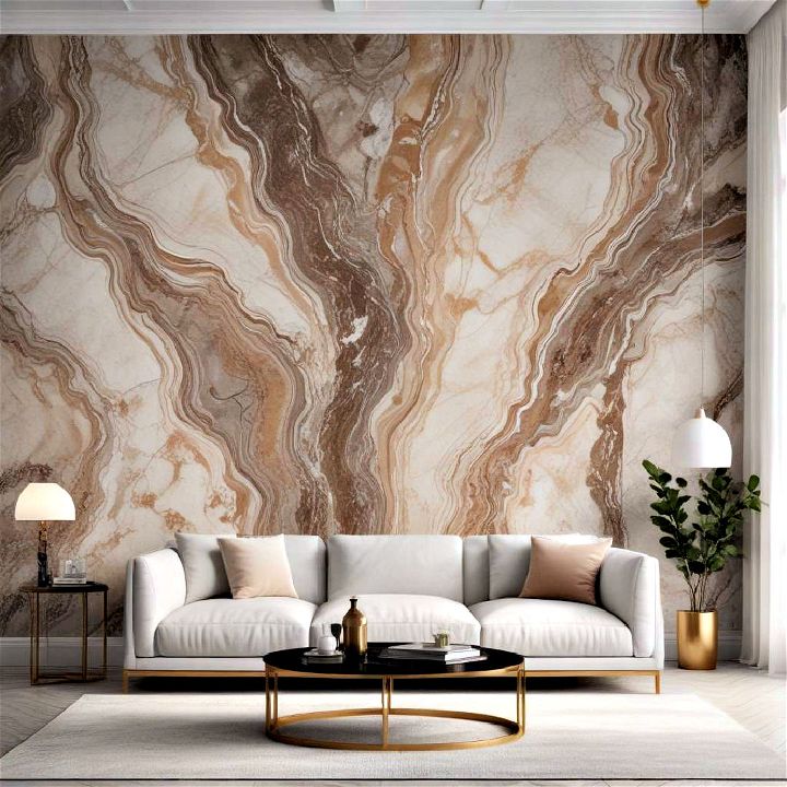 faux marble wallpaper for living room