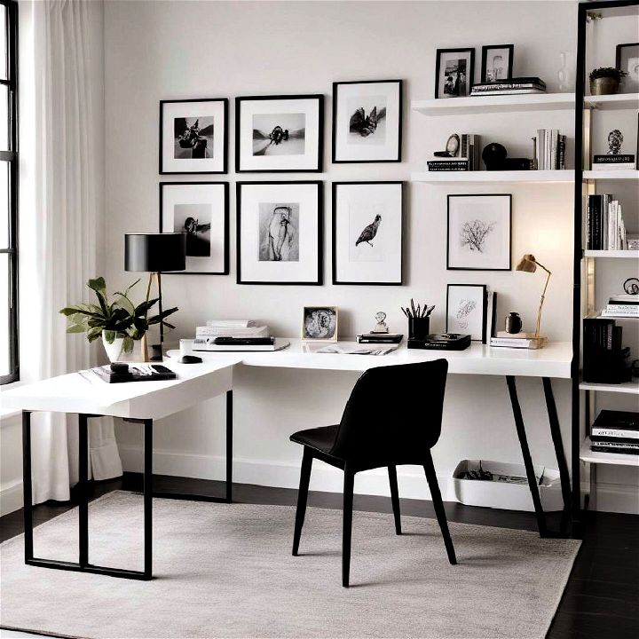 minimalist black and white office