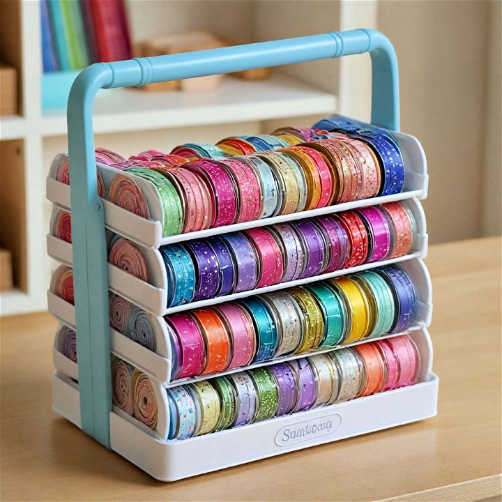 craft caddy for organizing ribbons