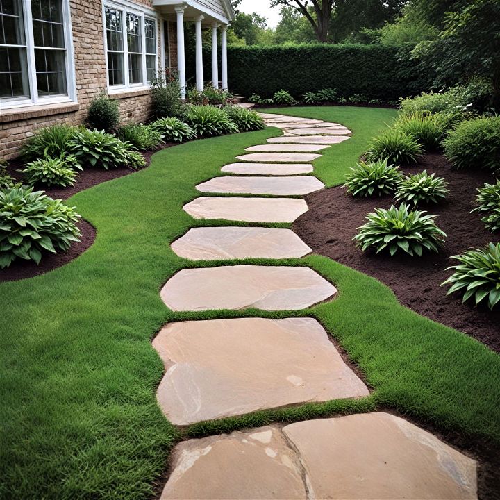 casual flagstone stepping stones