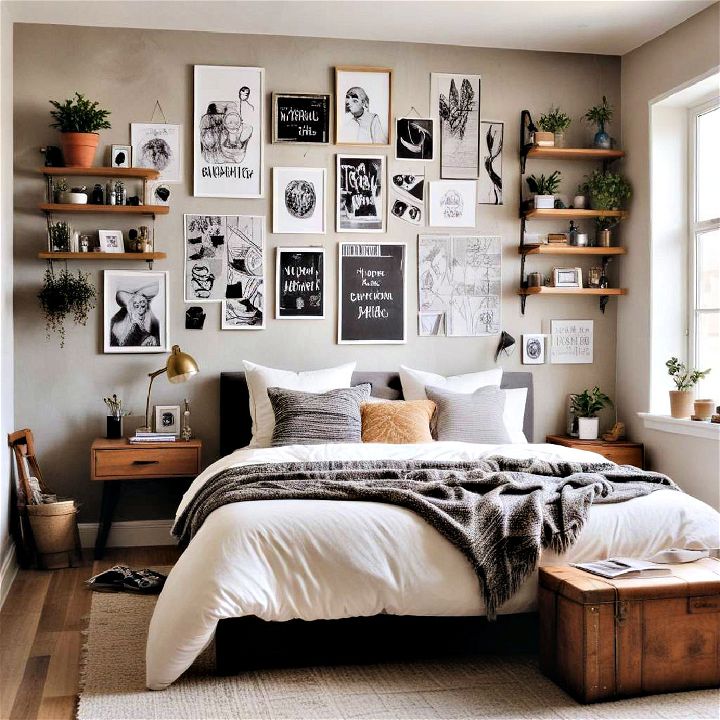 diy elements to decor hipster bedroom