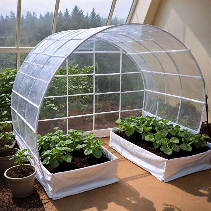 indoor hoop greenhouse for larger rooms
