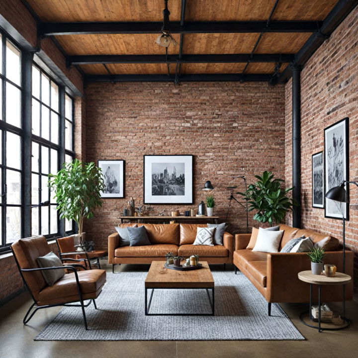 industrial loft style men s living room