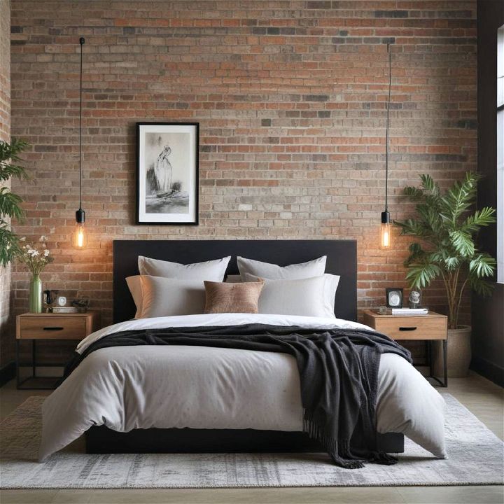 industrial style bedroom for women