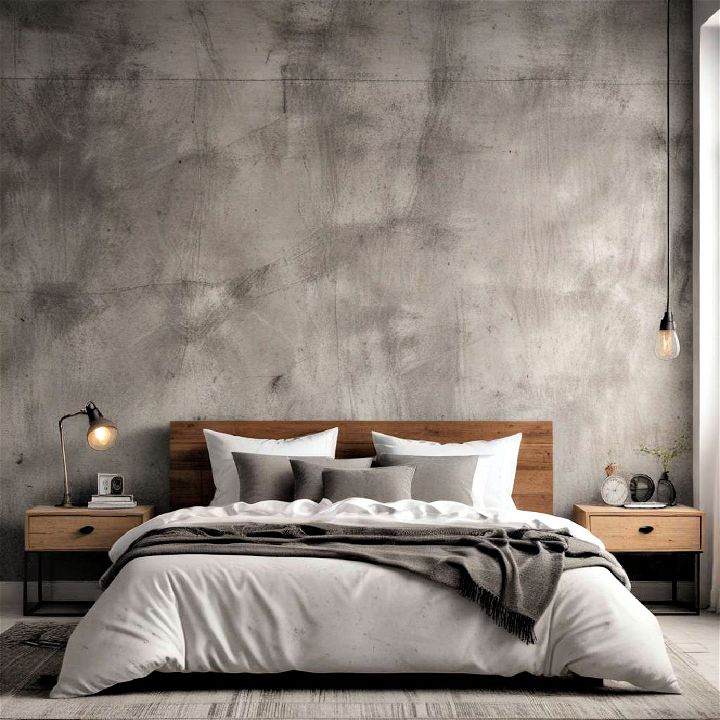 industrial style wallpaper for bedroom