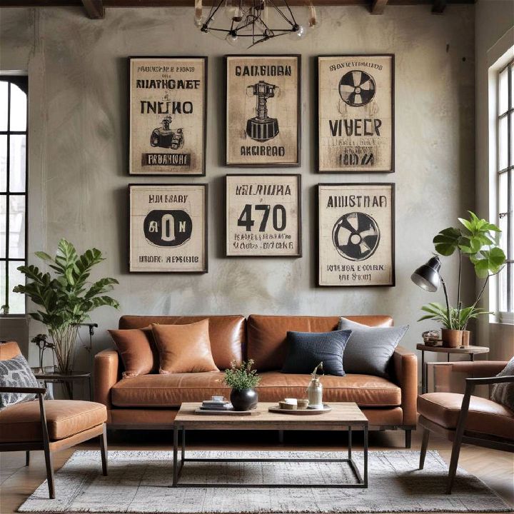 industrial wall art for living room