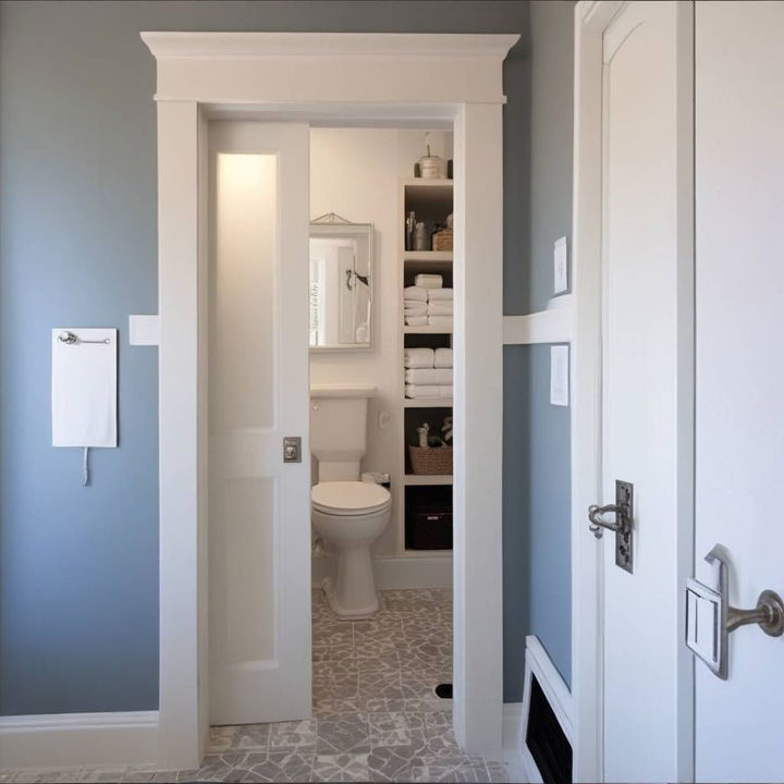 install a pocket door in small powder room