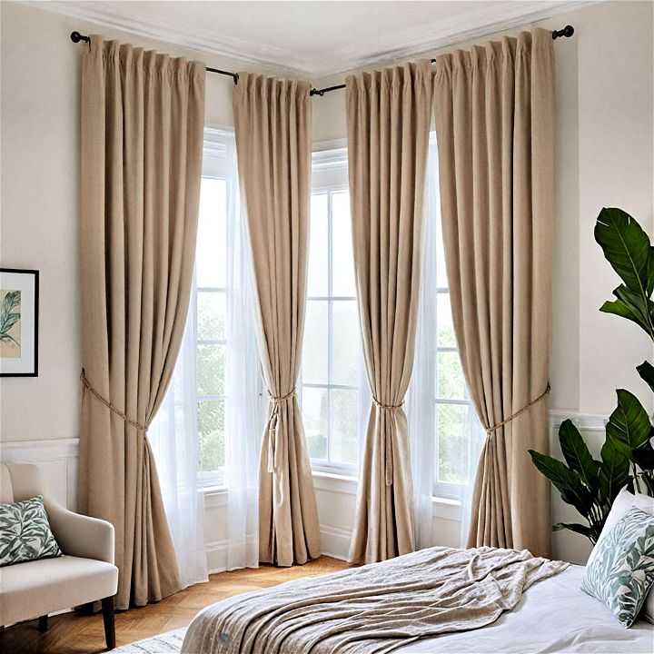 install layered curtains for depth